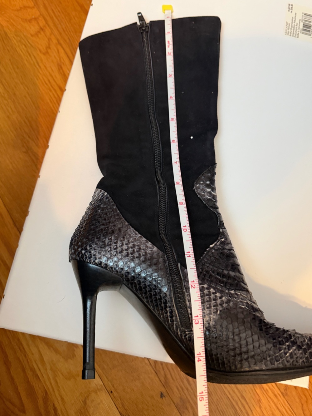 Vintage Italian python and suede Stiletto Boots - Picture 11 of 14